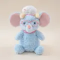 Adorable soft blue mouse plush toy featuring a chef hat and pink glasses for children - 15cm Size / Light Blue