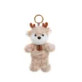 Cute spotted plush reindeer keychain featuring a small leather 'Happy' tag detail - Deer