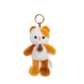 Cute orange and white forest animal plush keychain with Happy tag - Calico Cat