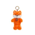 Adorable orange fox plush keychain charm featuring a golden ring and a cute paw tag - Little Fox