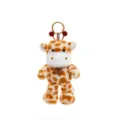Adorable stuffed giraffe plush keychain pendant with soft spotted fur and happy tag - Giraffe