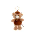 Adorably soft Highland Cow plush keychain featuring a Happy tag and gold ring for bag - Bison