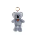 Adorable grey koala plush animal keychain with soft faux fur and Happy leather tag - Little Koala
