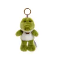 Cute green crocodile plush keychain with soft fur and gold metal ring variant - Crocodile