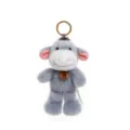 Adorable grey plush donkey keychain pendant with Happy tag for backpack decoration - Little Donkey