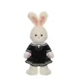 Soft white rabbit plush doll wearing a black and white sailor school uniform dress - 45 cm / Rabbit Dress-up