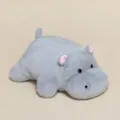 Cute grey hippo plush toy with soft fur for kids, healing stuffed animal pillow - Hippo / 45cm