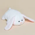 Soft white plush rabbit pillow doll with long floppy ears and cute pink nose detail - Rabbit / 45cm