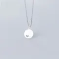 Collana minimalista in argento sterling S925 con ciondolo circolare a cuore traforato - Ciondolo in Argento Puro (Q0360) Ciondolo Solo (Senza Catena)