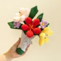 Handgefertigter bunter Plüschblumenstrauß Tulpen Plüschtier Variante für Abschlussgeschenke - Tulpenstrauß Form / 30cm / Rot