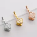 S925 sterling silver four-leaf clover pendant bails in silver, gold, and rose gold - Style K / 1 Piece / Rose Gold