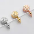 S925 silver pendant pinch bails with CZ stones in silver, gold, and rose gold finishes - Style A / 1 Piece / Rose Gold