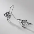 Monachelle per orecchini retrò in argento sterling S925 opaco a forma di foglia - Stile Fiore Stratificato (E0072-E) / 1 Paio/Confezione / Argento