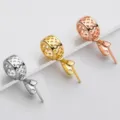 S925 silver lattice pendant bails available in silver gold and rose gold finishes - Style C / 1 Piece / Rose Gold