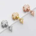 Three S925 sterling silver clover pendant bails in silver, gold, and rose gold finishes - Style D (Four-leaf Clover) / 1 Piece / Rose Gold