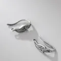 Ganci per orecchini in argento S925 a forma di foglia per la creazione di gioielli DIY - Stile Foglia Sottile (E0072-B) / 1 Paio/Confezione / Argento