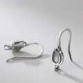 Ganci per orecchini DIY in argento S925 opaco foglia per creazione di gioielli - Stile Petali Concavi (E0072-H) / 1 Paio/Confezione / Argento
