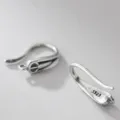 Monachelle vintage a foglia in argento S925 satinato per creazione gioielli E0072 - Stile Curva Naturale (E0072-Y) / 1 Paio/Confezione / Argento