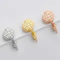 S925 sterling silver pendant clasp set in silver, gold, and rose gold finishes for jewelry. - Style L (Hollow Round) / 1 Piece / Rose Gold