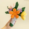 Lebhafter und bunter Plüsch-Tulpenstrauß als Abschlussgeschenk oder Heimdekoration - Tulpenstrauß Form / 30cm / Orange