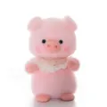 Adorable pink plush pig toy with a delicate white lace collar detail - 18cm / Forest Pink Pig