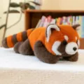 Soft red panda plush toy lying flat, perfect for sleeping comfort and office nap pillow - 30cm / Red Panda