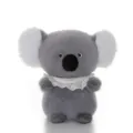 Adorable grey plush koala toy with white fluffy ears and decorative lace collar detail - 18cm / Forest Koala