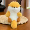 Cute orange and white fluffy animal plush toy charm keychain for gifting and decoration - 15cm / Capybara