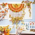 Outdoor Thanksgiving fan flag with pumpkin and sunflower pattern for harvest porch decor - Pumpkin Sunflower Style (SXQ-002) / 37.5x75cm