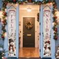 Feliz Navidad Christmas porch banners with cute snowman design for holiday decoration - Snowman Style (SDL-003) / 30x150cm