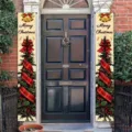 Festive Christmas porch banners with tree and ribbon designs for home door decor. - Beige Christmas Tree Style (SDL-006)