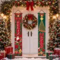 Festive Feliz Navidad Christmas door banners with Santa and reindeer designs. - Spanish Christmas Style (SDL-007)