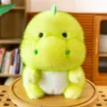 Adorabile peluche dinosauro verde lime con pelliccia sintetica ultra morbida e design rotondo - 18cm / Drago Verde Brillante