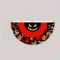 Semicircular Halloween pleated fan flag with pumpkin ghost bat patterns for party decor - Halloween BOO Pattern Style (SXQ-010) / 37.5x75cm