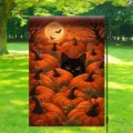Halloween garden flag with cute black cat and pumpkins outdoor garden decoration - Black Cat and Pumpkins (Q-001) / 30x45cm