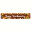 Happy Thanksgiving yard banner with pastoral pumpkin and turkey print for outdoor decor - Thanksgiving Harvest Elements (SHF-012)