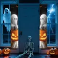 Πανό εξώπορτας Halloween με φάντασμα και κολοκύθα για τρομακτική διακόσμηση σπιτιού - Στυλ 5 / 30x150cm
