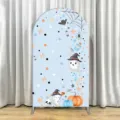 Cute Halloween themed arch backdrop cover with ghost and pumpkin for party decoration - Regular Polyester / 50x120CM