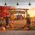 Sfondo di zucche del raccolto autunnale per decorazione fotografica di Thanksgiving - Stile SBJ-004 / 95x75cm
