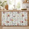 Pastoral floral kitchen valance with hummingbird print for cabinets and windows - 140x82cm / Pastoral Floral Hummingbird Butterfly Print (X-005)