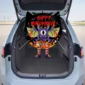 Spooky monster Halloween car trunk banner for trick-or-treat party photo backdrop - Purple One-Eyed Monster (YX-004) / 60x60cm