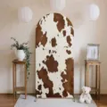 American retro western arched backdrop cover with rustic cowhide pattern - Cow Print Style - Standard Polyester (SGX-003) / 50X120CM