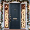 Merry Christmas door banners with Santa Claus illustration for holiday home decor - No. 18 Ocean Sailboat Pendant / 30x150cm