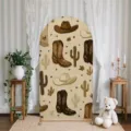 American vintage Western arch backdrop cover featuring cowboy hats and boots patterns - Standard Polyester Version (SGX-007) / 50X120CM