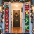 Spanish Feliz Navidad and Feliz Año Nuevo Christmas porch banners for outdoor decor. - Spanish Style (SDL-011) / 30x150cm