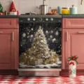 Festive Christmas tree dishwasher door sticker for kitchen holiday home decoration - XYJT-010
