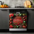 Merry Christmas wreath dishwasher door cover sticker for kitchen holiday decoration - Christmas Festive Wreath (XYJT-019)