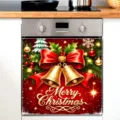 Christmas dishwasher door sticker with golden bells and Merry Christmas text decor - Christmas Golden Bells (XYJT-020)