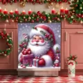 Christmas dishwasher door sticker featuring Santa Claus and colorful gift boxes - Santa Claus Style (XYJT-022)
