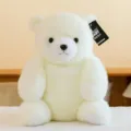 Soft cream polar bear plush toy for kids, adorable sitting SKU variant for children gift - White / 25cm